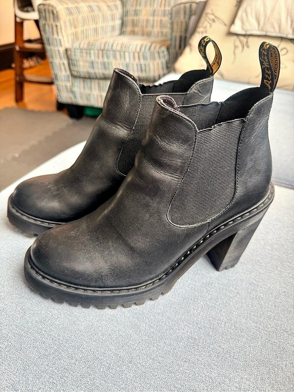Dr. Martens 2976 Quad Black Platform Chelsea Boots US 8
